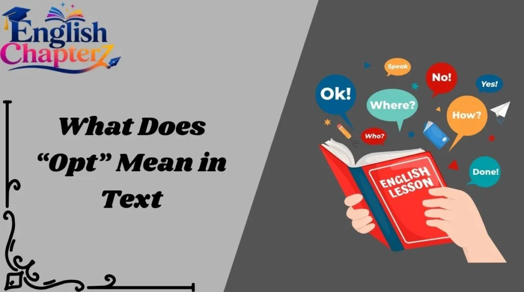What Does “Opt” Mean in Text